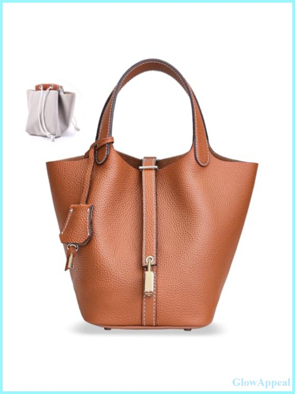 Handmade Genuine Italian Leather Bucket Bag Crossbody Tote Purse